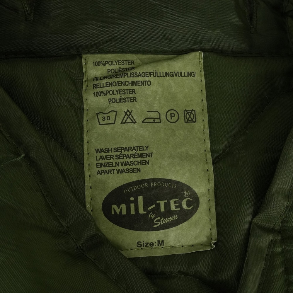 Mil-Tec M65 Jacket Liner Mens M Olive Green Quilted Military Style Button Up - Picture 4 of 6